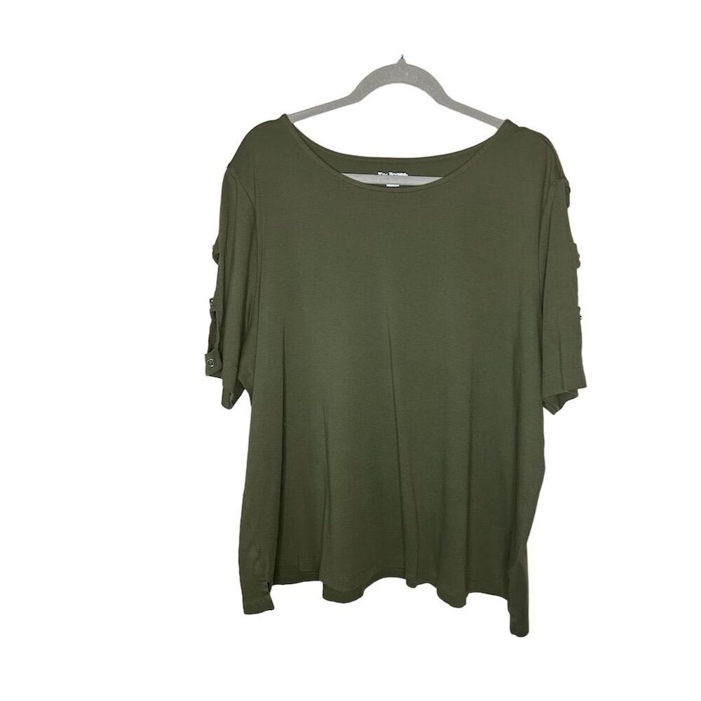 Kim Rogers Women's 2XL Olive Green Short Sleeve T-Shirt Casual